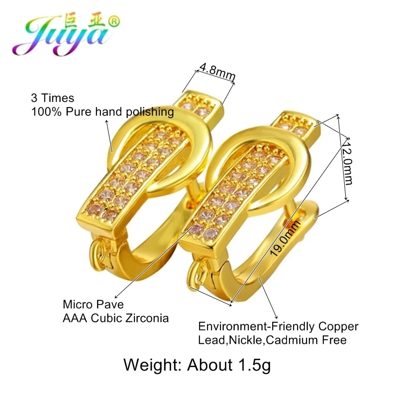 Juya DIY Fine Jewelry Material Supplies Handmade Earwire Gold/Silver Color Earring Hooks Accessories For Luxury Earrings Making
