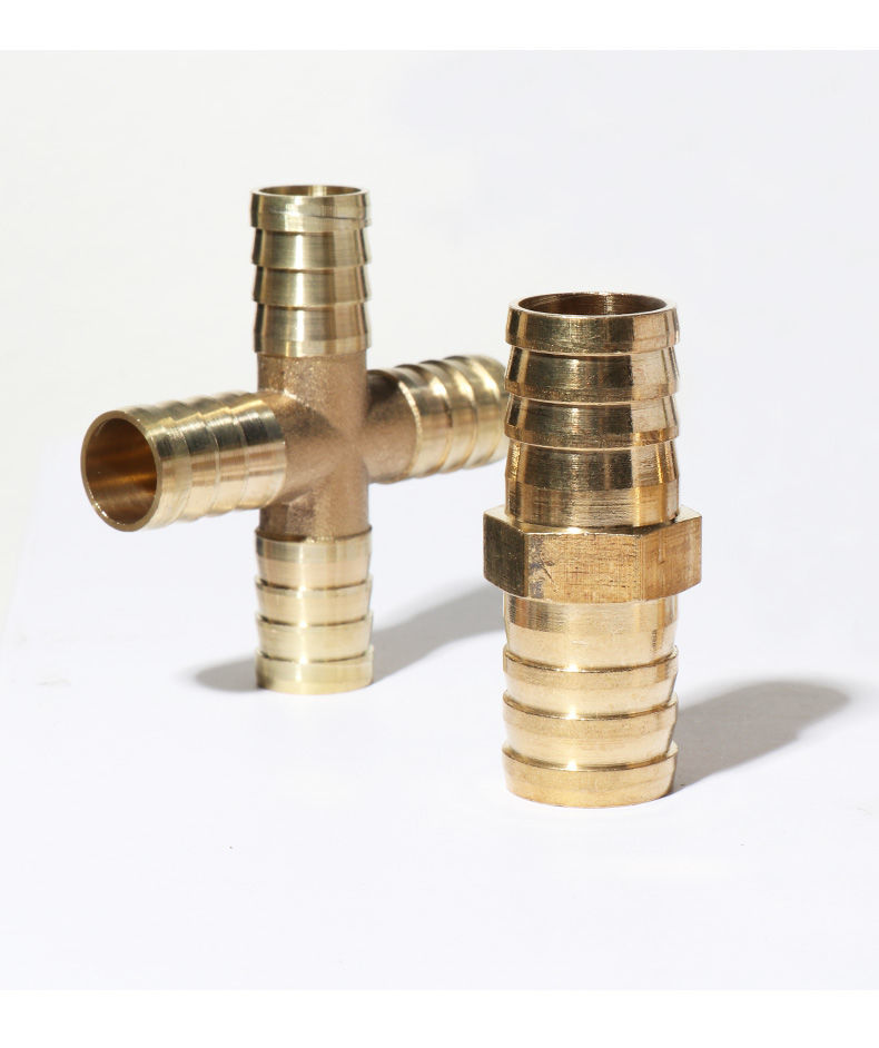 Tee T Type 3 Three Way Brass Pipe Fitting Connector Adapter 4mm 5mm 6mm 8mm 10mm 12mm 16mm 19mm Hose Barb