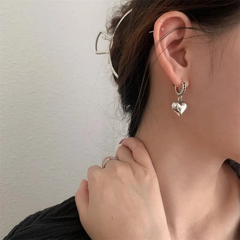 XIYANIKE Unique Asymmetrical Bear Heart Drop Earrings For Women Fashion Animal Jewelry Gift Party серьги женские