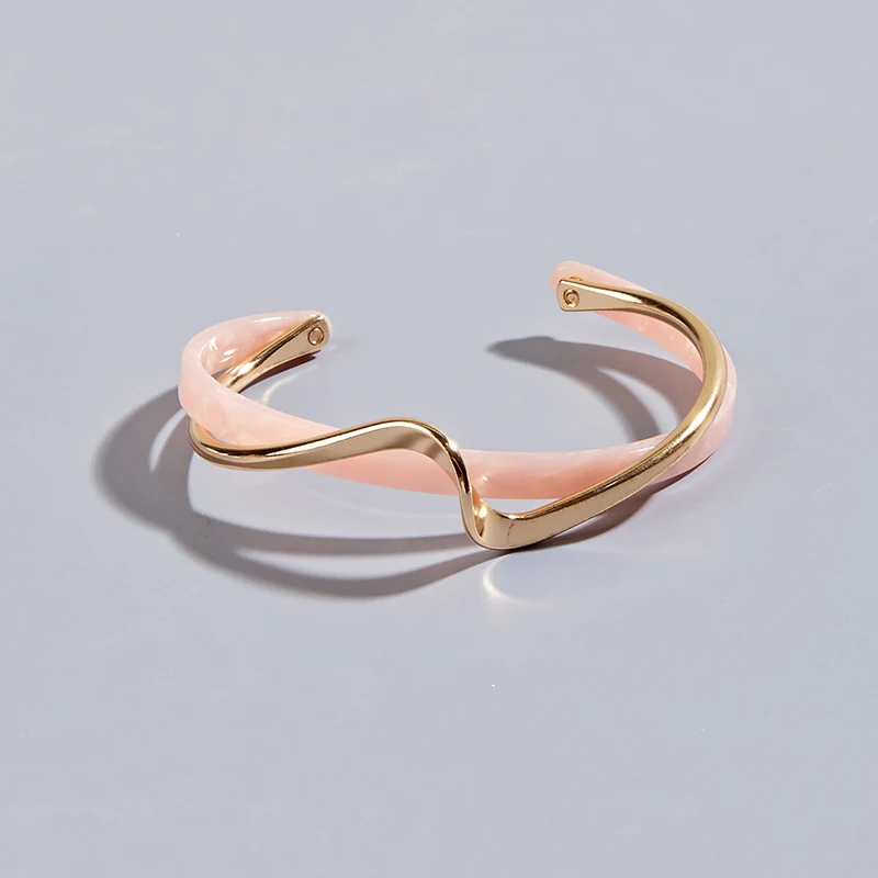 White Acrylic Bracelets Board Bend Metal Bangles Womens Hand Bracelets Geometric C- shaped Opening Bracelets Jewelry Gifts K