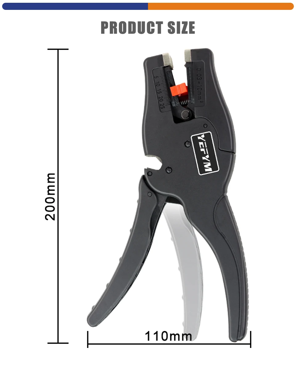 Automatic Wire Stripper and Cutter YE-D10 Pliers 2 in 1 Heavy Duty Tools 0.03-10mm2/32-7AWG Mini Electrical Repair Tools