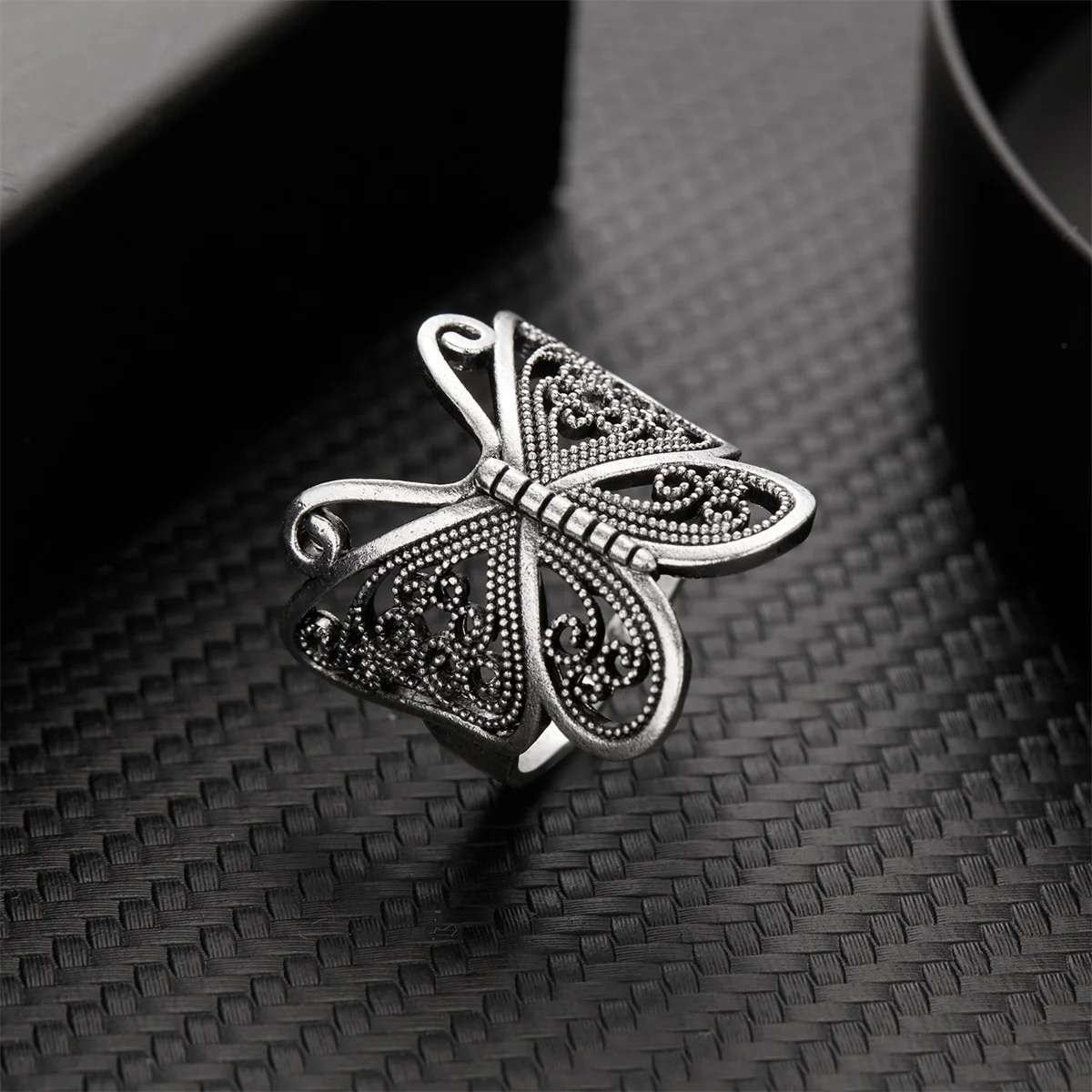 Retro Boho Butterfly Ring For Women Fashion Silver Color Owl Angel Wing Cat Animal Irregular Opening Rings Vintage Jewelry Gift