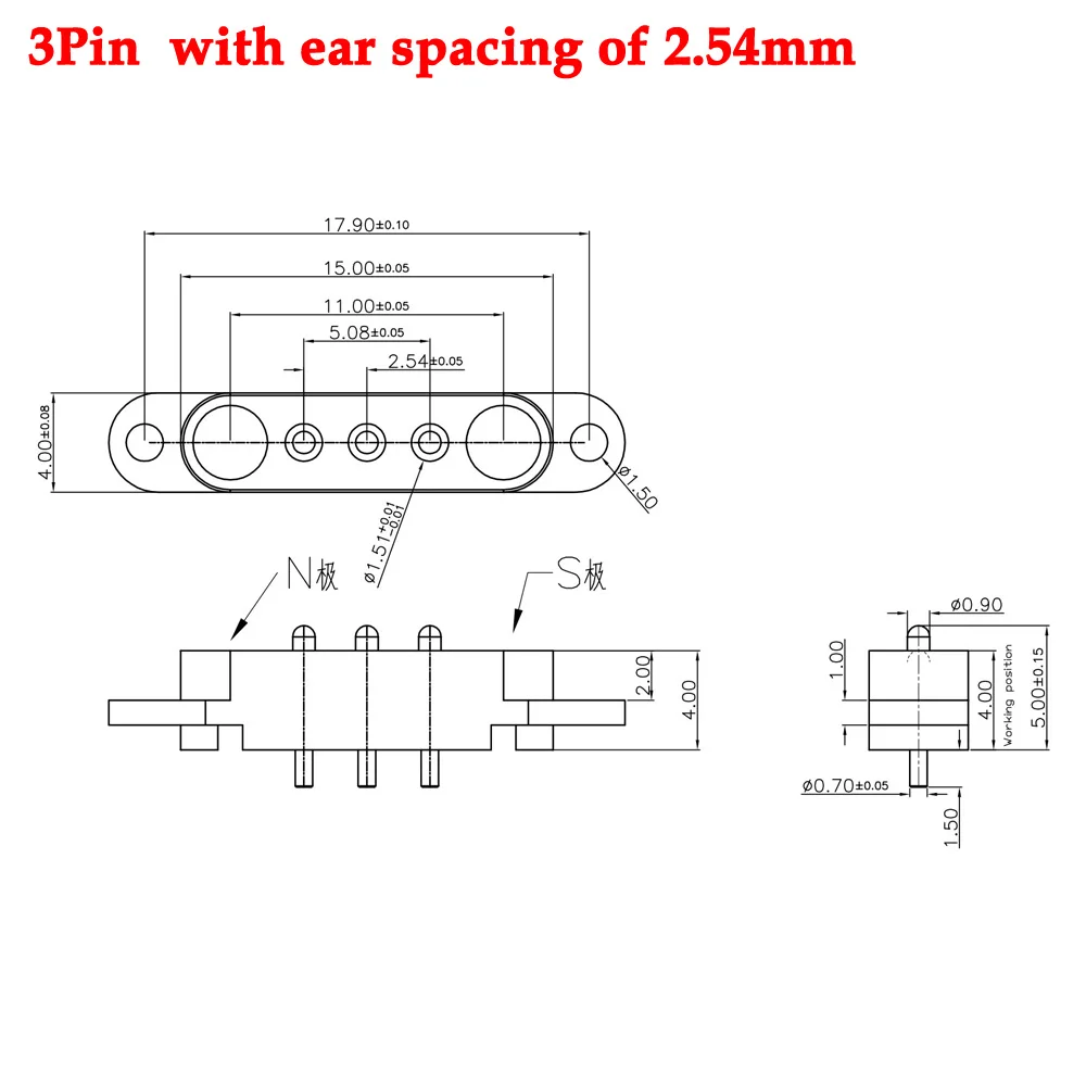 1-10sets 2A DC Magnetic Pogo Pin Connector 2Pin 3Pin 4Pin 5Pin Pogopin Male Female Spring Loaded DC Power Socket 2P 3P 4P 5P