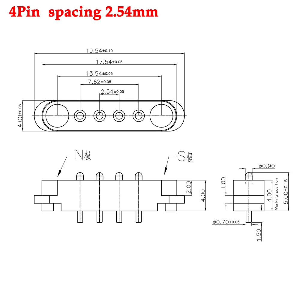 1-10sets 2A DC Magnetic Pogo Pin Connector 2Pin 3Pin 4Pin 5Pin Pogopin Male Female Spring Loaded DC Power Socket 2P 3P 4P 5P