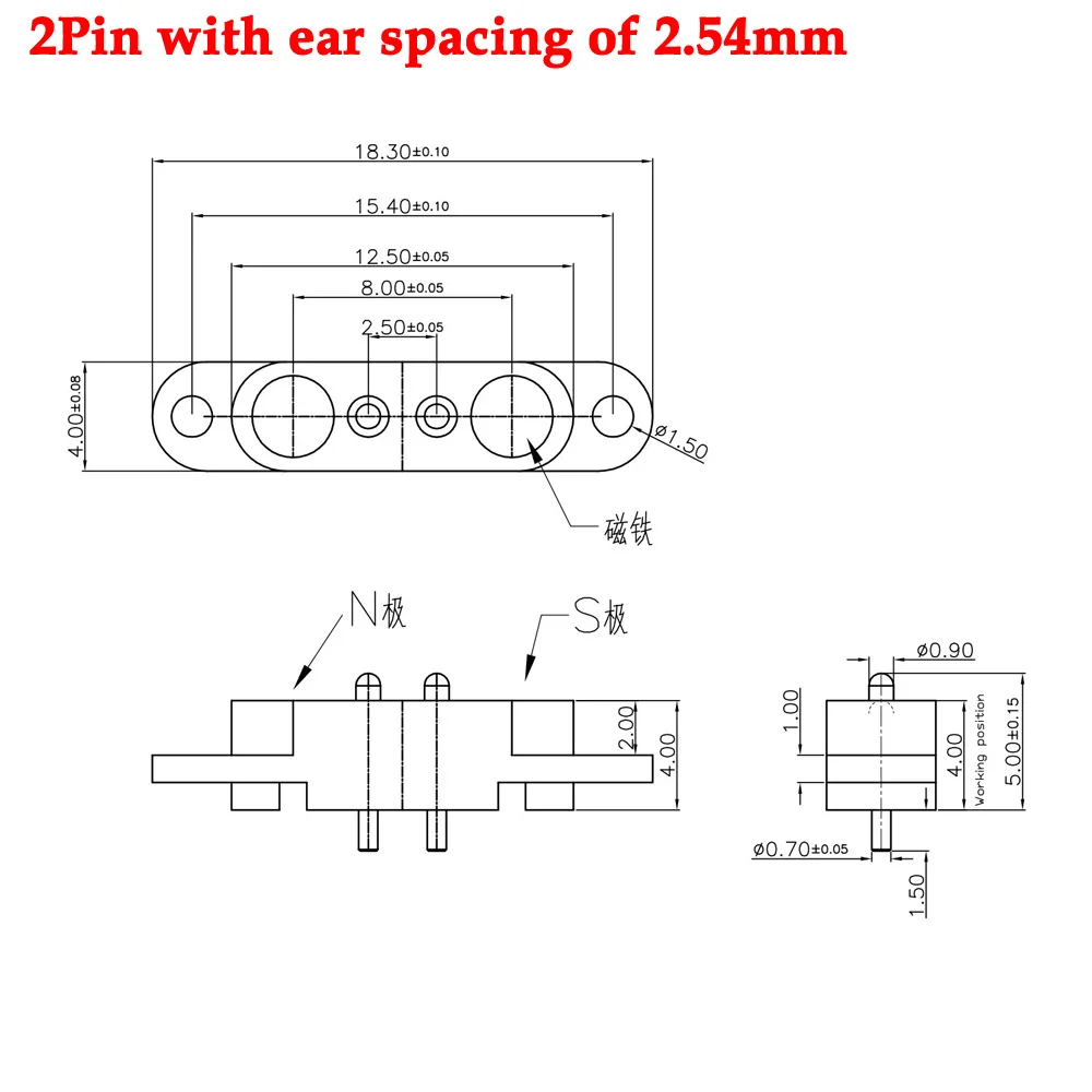 1-10sets 2A DC Magnetic Pogo Pin Connector 2Pin 3Pin 4Pin 5Pin Pogopin Male Female Spring Loaded DC Power Socket 2P 3P 4P 5P