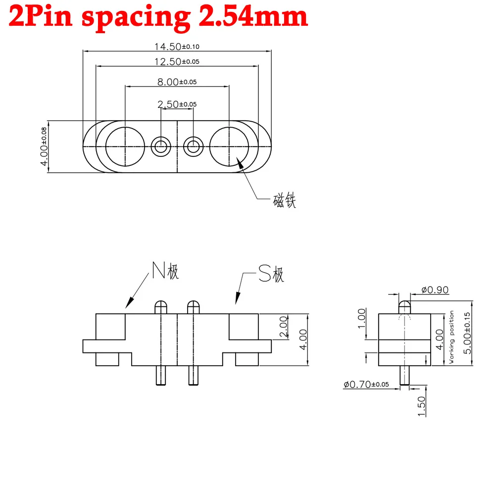 1-10sets 2A DC Magnetic Pogo Pin Connector 2Pin 3Pin 4Pin 5Pin Pogopin Male Female Spring Loaded DC Power Socket 2P 3P 4P 5P
