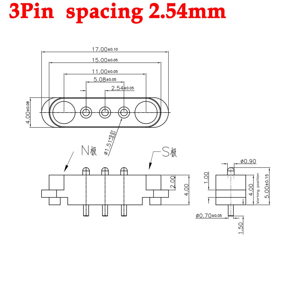 1-10sets 2A DC Magnetic Pogo Pin Connector 2Pin 3Pin 4Pin 5Pin Pogopin Male Female Spring Loaded DC Power Socket 2P 3P 4P 5P