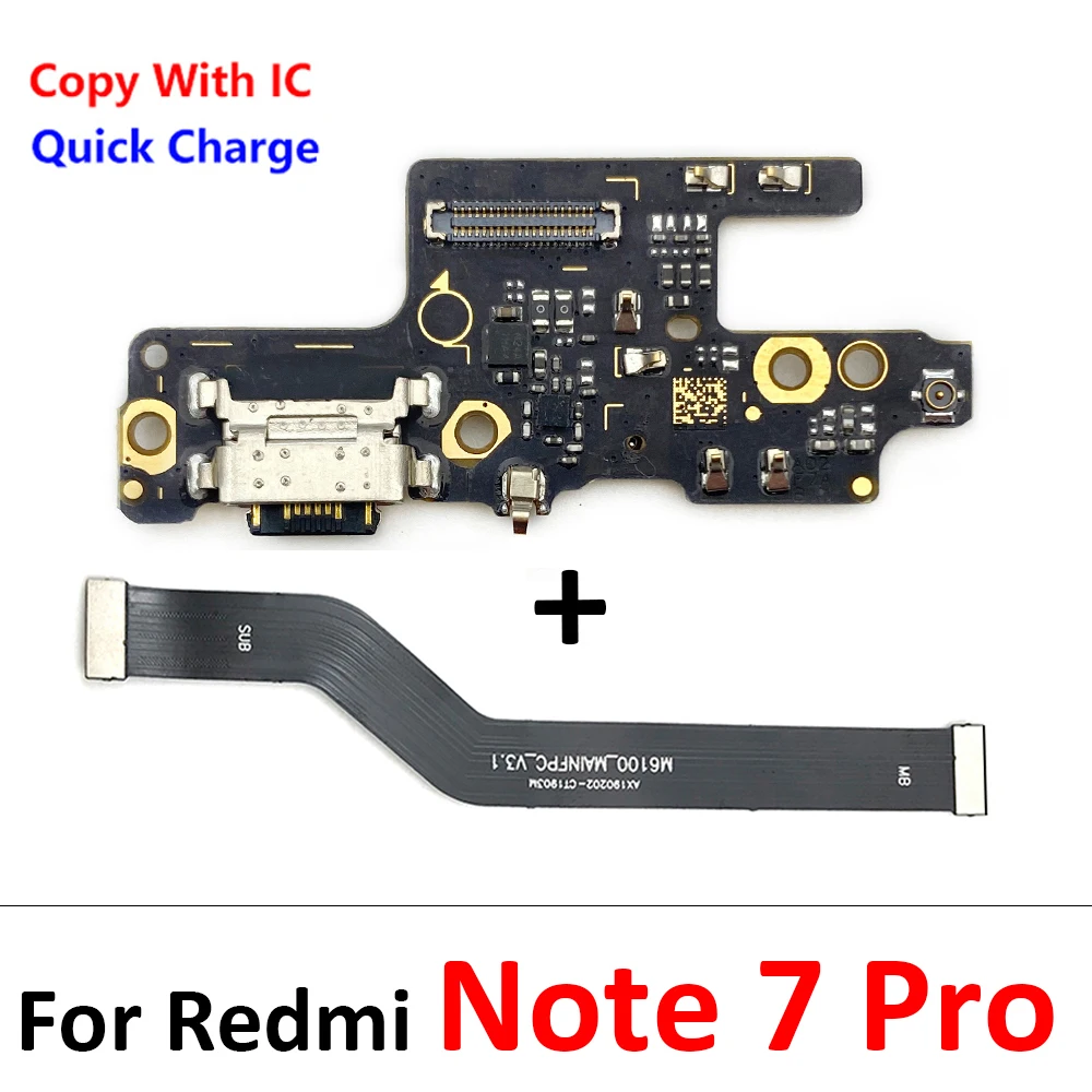 For Xiaomi Redmi Note 7 8 8T 9 9S 10 10S 11 12 Pro Plus 4G 5G Dock Connector USB Charger Charging Port Mainboard Main Flex Cable