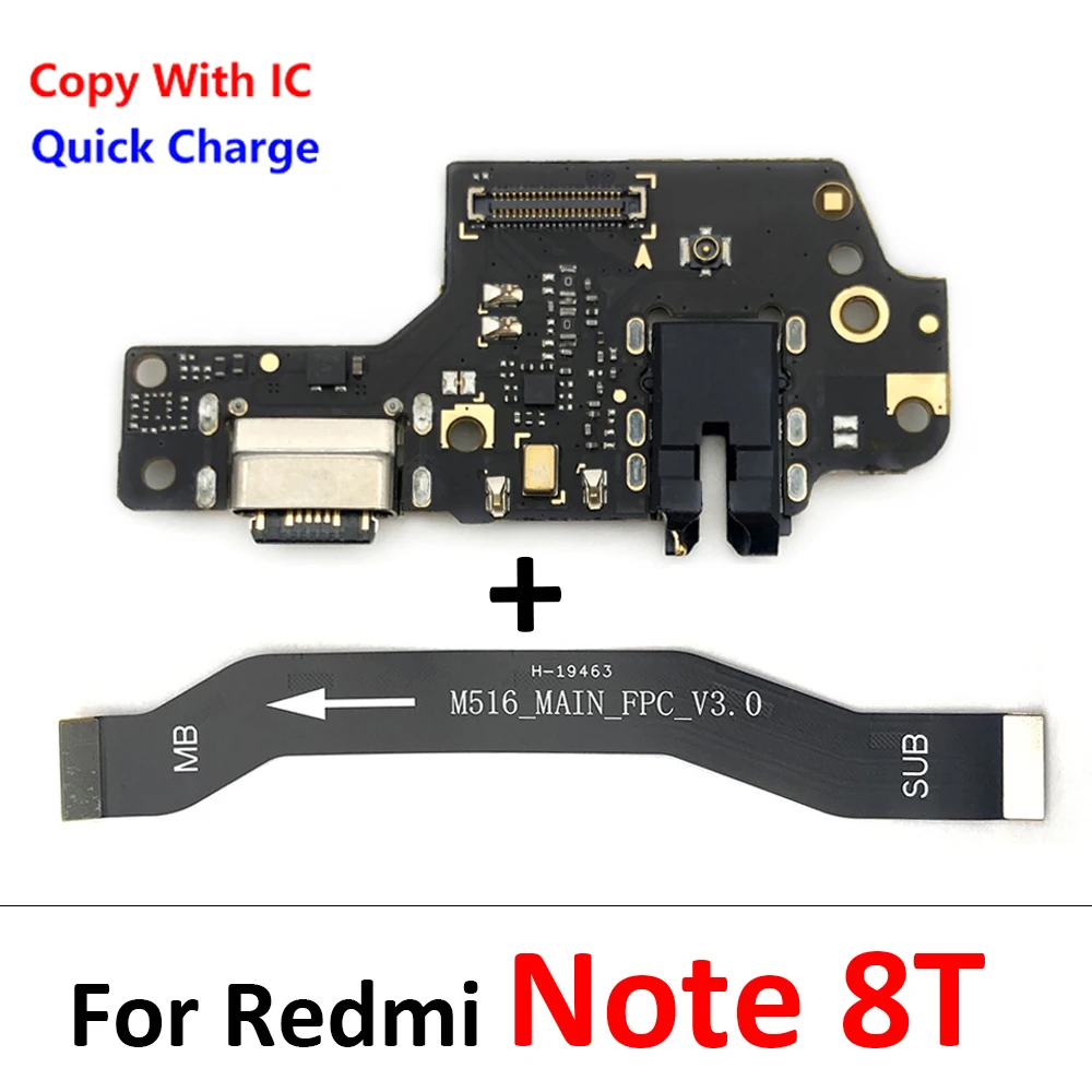 For Xiaomi Redmi Note 7 8 8T 9 9S 10 10S 11 12 Pro Plus 4G 5G Dock Connector USB Charger Charging Port Mainboard Main Flex Cable