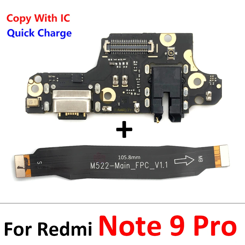 For Xiaomi Redmi Note 7 8 8T 9 9S 10 10S 11 12 Pro Plus 4G 5G Dock Connector USB Charger Charging Port Mainboard Main Flex Cable