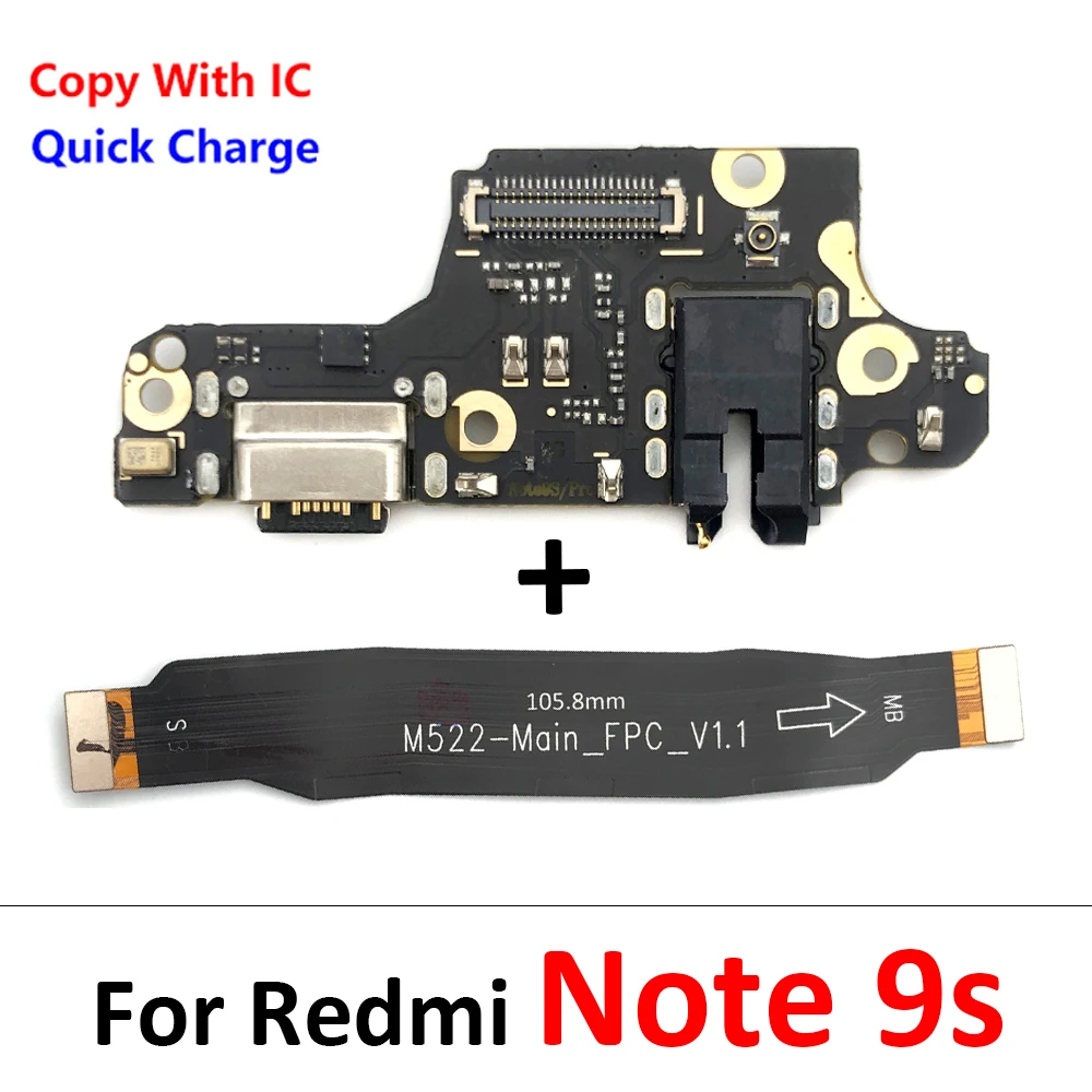For Xiaomi Redmi Note 7 8 8T 9 9S 10 10S 11 12 Pro Plus 4G 5G Dock Connector USB Charger Charging Port Mainboard Main Flex Cable