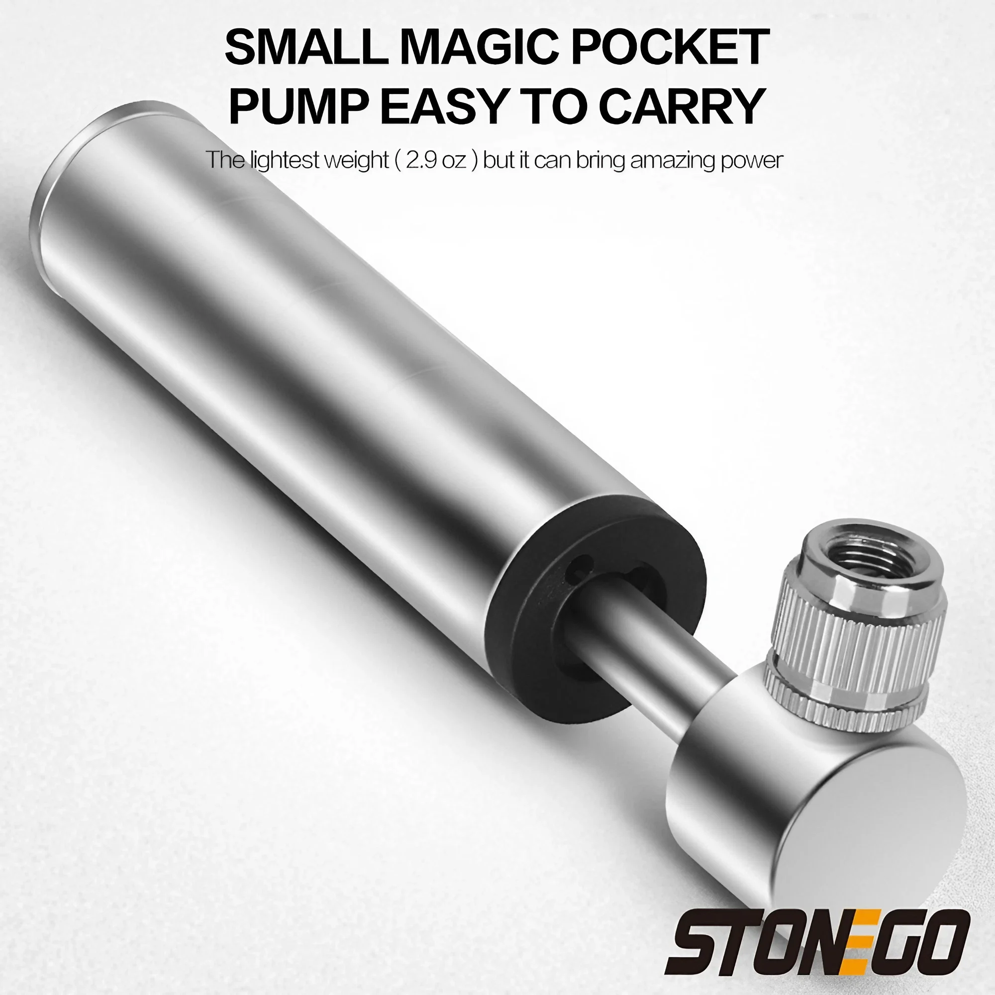 Portable Pocket Bike-Pump 120 PSI High Pressure, Mini Bike Pump Fits Presta/Schrader Valve Ultralight Bicycle Tire Pump
