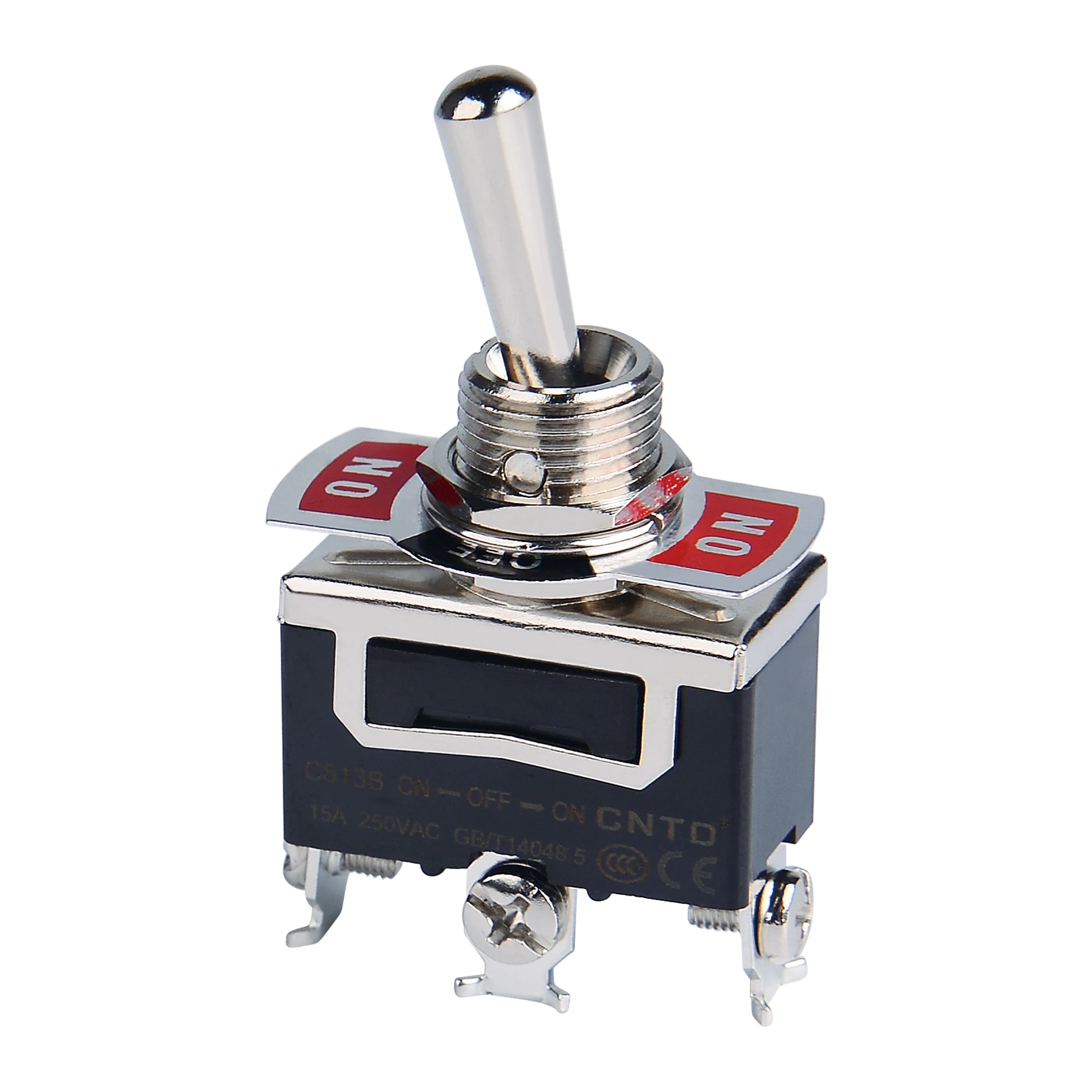 CNTD Self-locking Toggle Switch 15A 250VAC C5 Series Single Pole Double Pole Switch And Rainproof-cap