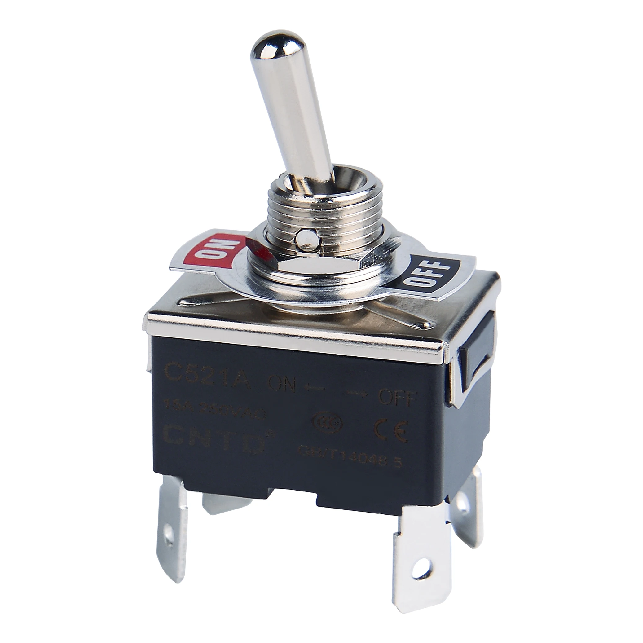 CNTD Self-locking Toggle Switch 15A 250VAC C5 Series Single Pole Double Pole Switch And Rainproof-cap