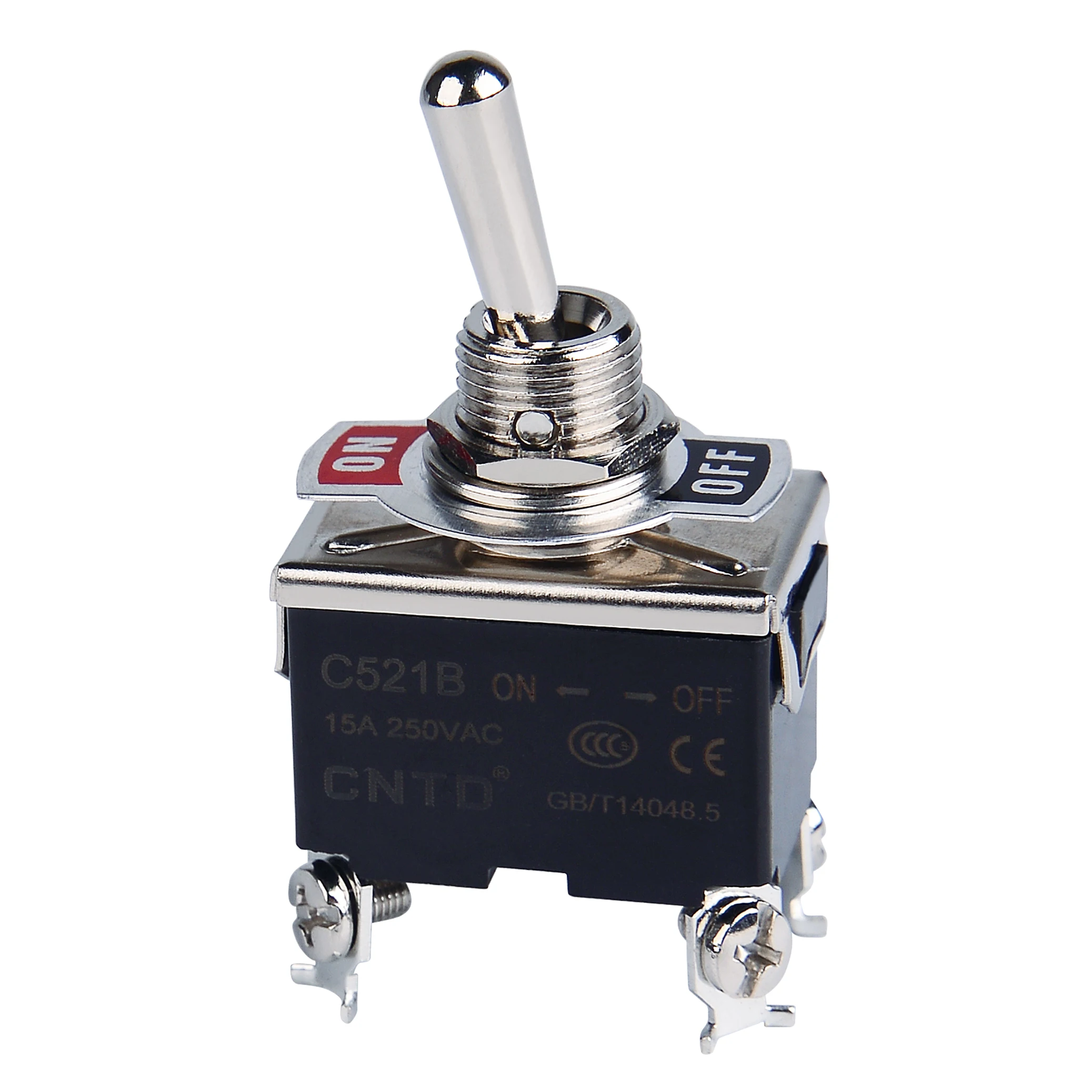 CNTD Self-locking Toggle Switch 15A 250VAC C5 Series Single Pole Double Pole Switch And Rainproof-cap