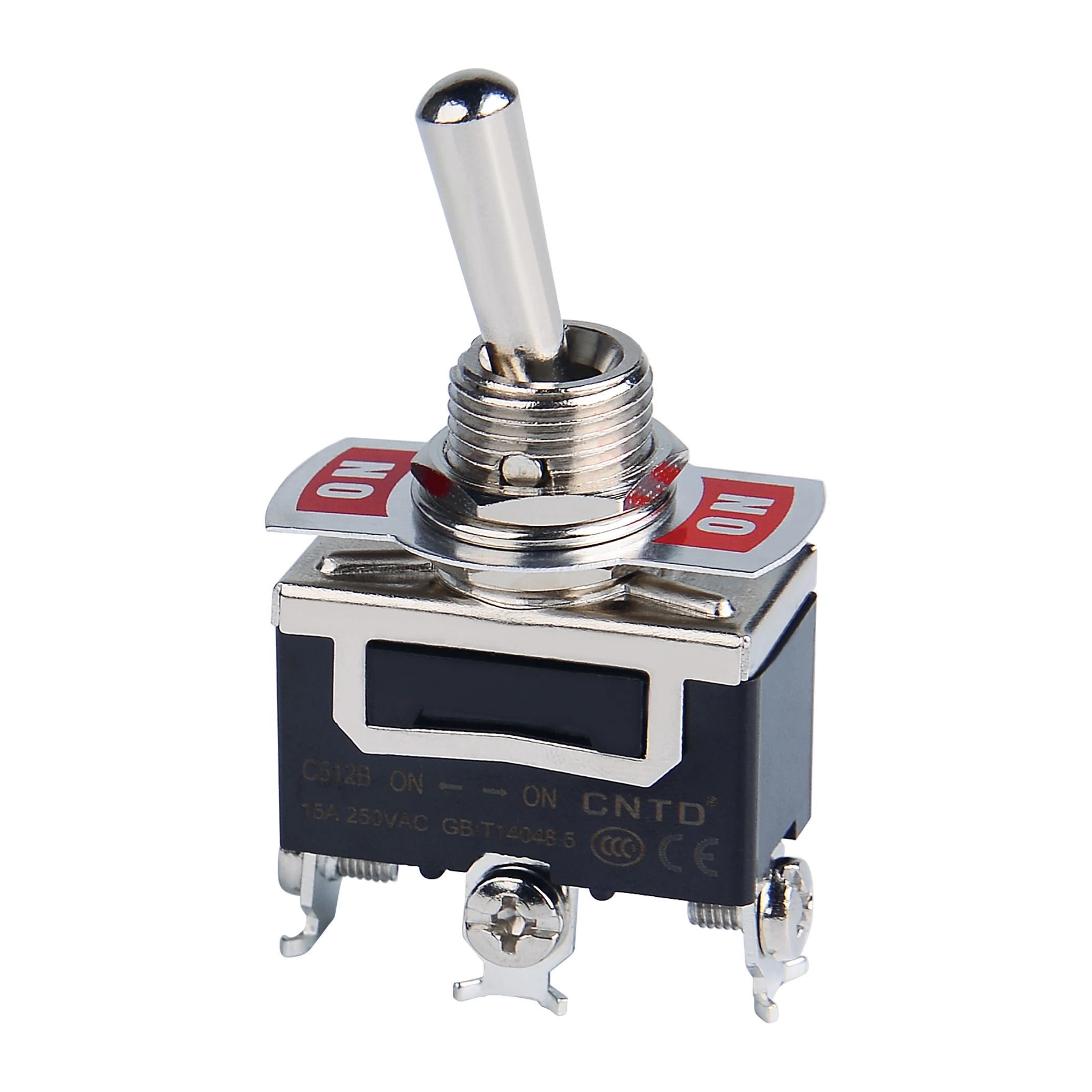 CNTD Self-locking Toggle Switch 15A 250VAC C5 Series Single Pole Double Pole Switch And Rainproof-cap