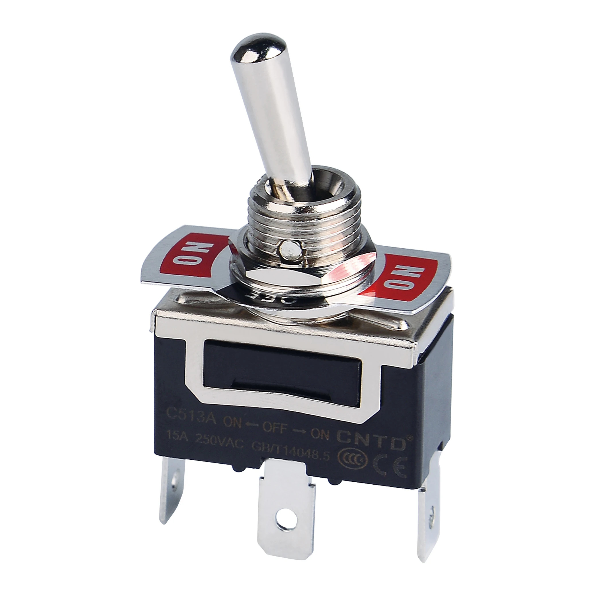 CNTD Self-locking Toggle Switch 15A 250VAC C5 Series Single Pole Double Pole Switch And Rainproof-cap