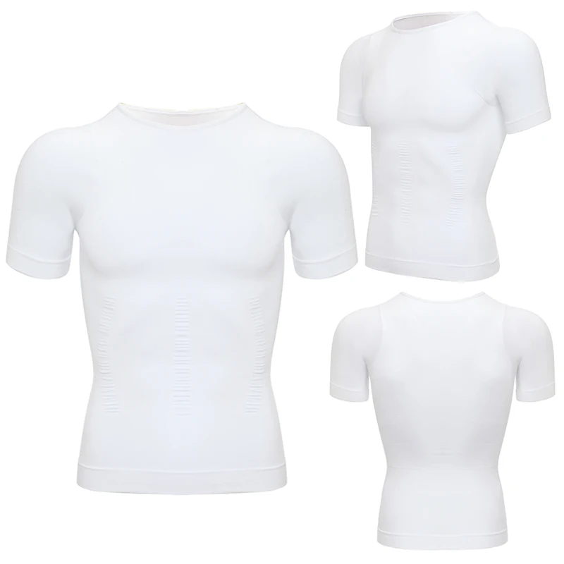 1/2 PCS Men Body Shaper T-Shirt Slimming Shapewear Corrective Posture Belly Control Compression Man Modeling Underwear Corset