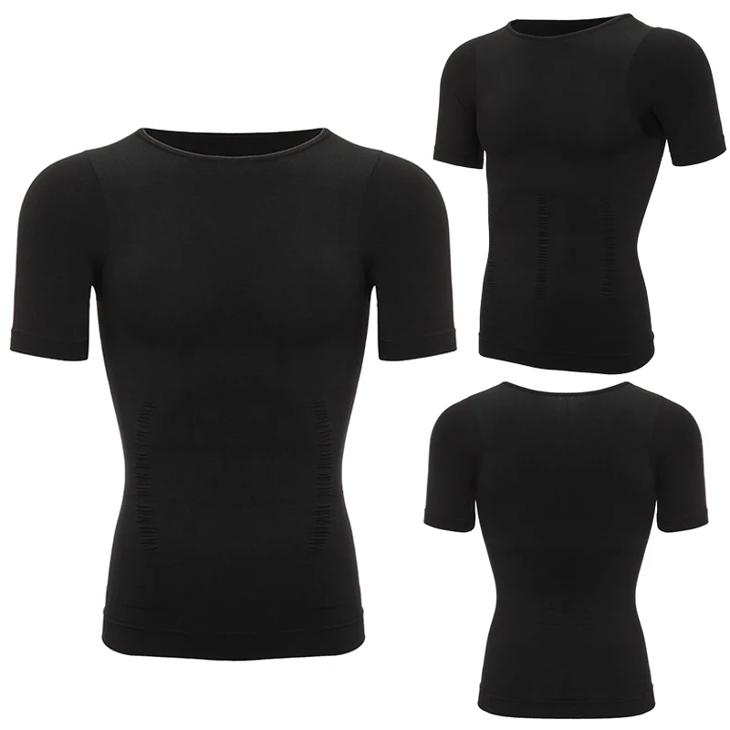 1/2 PCS Men Body Shaper T-Shirt Slimming Shapewear Corrective Posture Belly Control Compression Man Modeling Underwear Corset