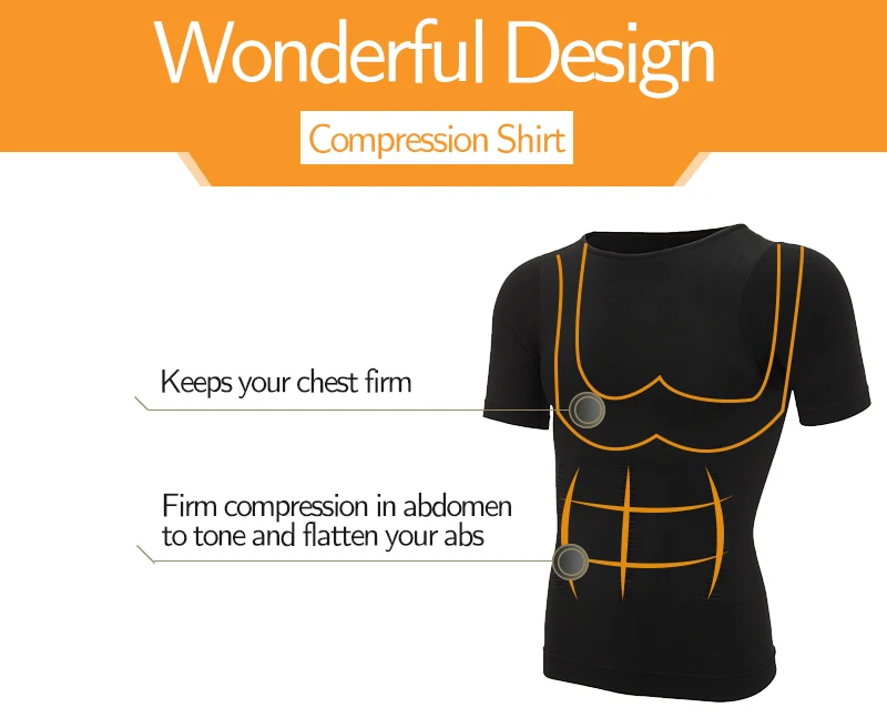 1/2 PCS Men Body Shaper T-Shirt Slimming Shapewear Corrective Posture Belly Control Compression Man Modeling Underwear Corset