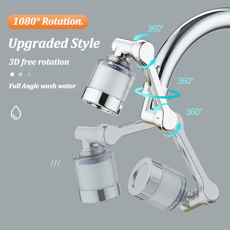 360/1080° Swivel Faucet Water Filter Remove Chlorine Heavy Metals Filtered Showers Head Soft Hard Water Bath Filtration Purifier