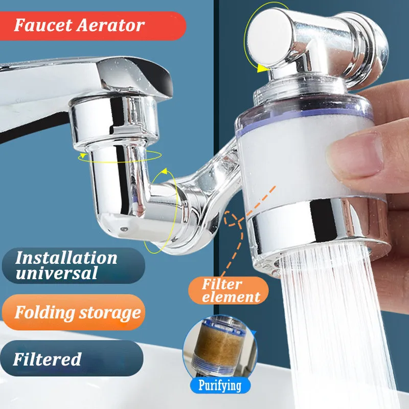 360/1080° Swivel Faucet Water Filter Remove Chlorine Heavy Metals Filtered Showers Head Soft Hard Water Bath Filtration Purifier