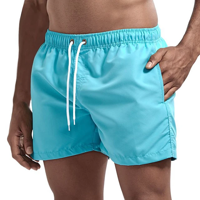 Men's Swim Shorts Swim Trunks Quick Dry Board Shorts Bathing Suit Breathable Drawstring With Pockets for Surfing Beach Summer