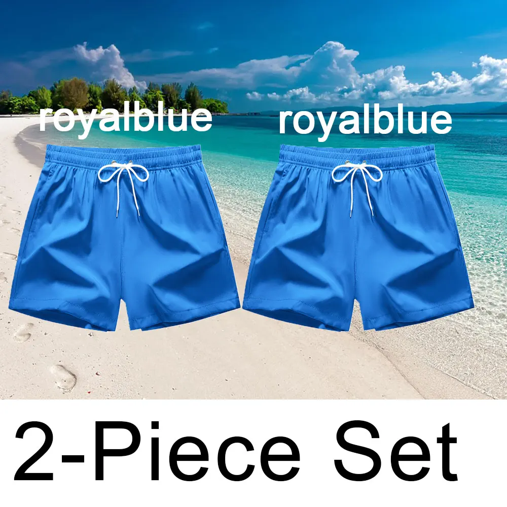 Men's Swim Shorts Swim Trunks Quick Dry Board Shorts Bathing Suit Breathable Drawstring With Pockets for Surfing Beach Summer