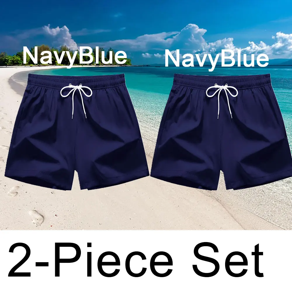 Men's Swim Shorts Swim Trunks Quick Dry Board Shorts Bathing Suit Breathable Drawstring With Pockets for Surfing Beach Summer