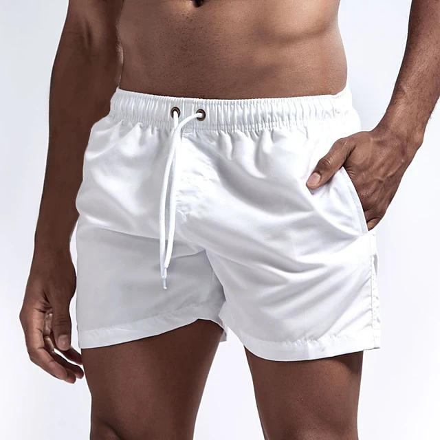Men's Swim Shorts Swim Trunks Quick Dry Board Shorts Bathing Suit Breathable Drawstring With Pockets for Surfing Beach Summer