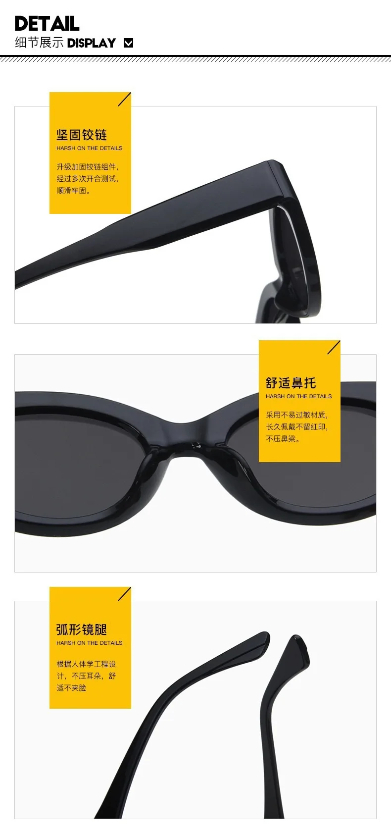 New Arrival Cat Eye Sunglasses Women Oval Glasses Vintage Brand Elliptic Square Sun Glasses for Female Shades Female Eyewear