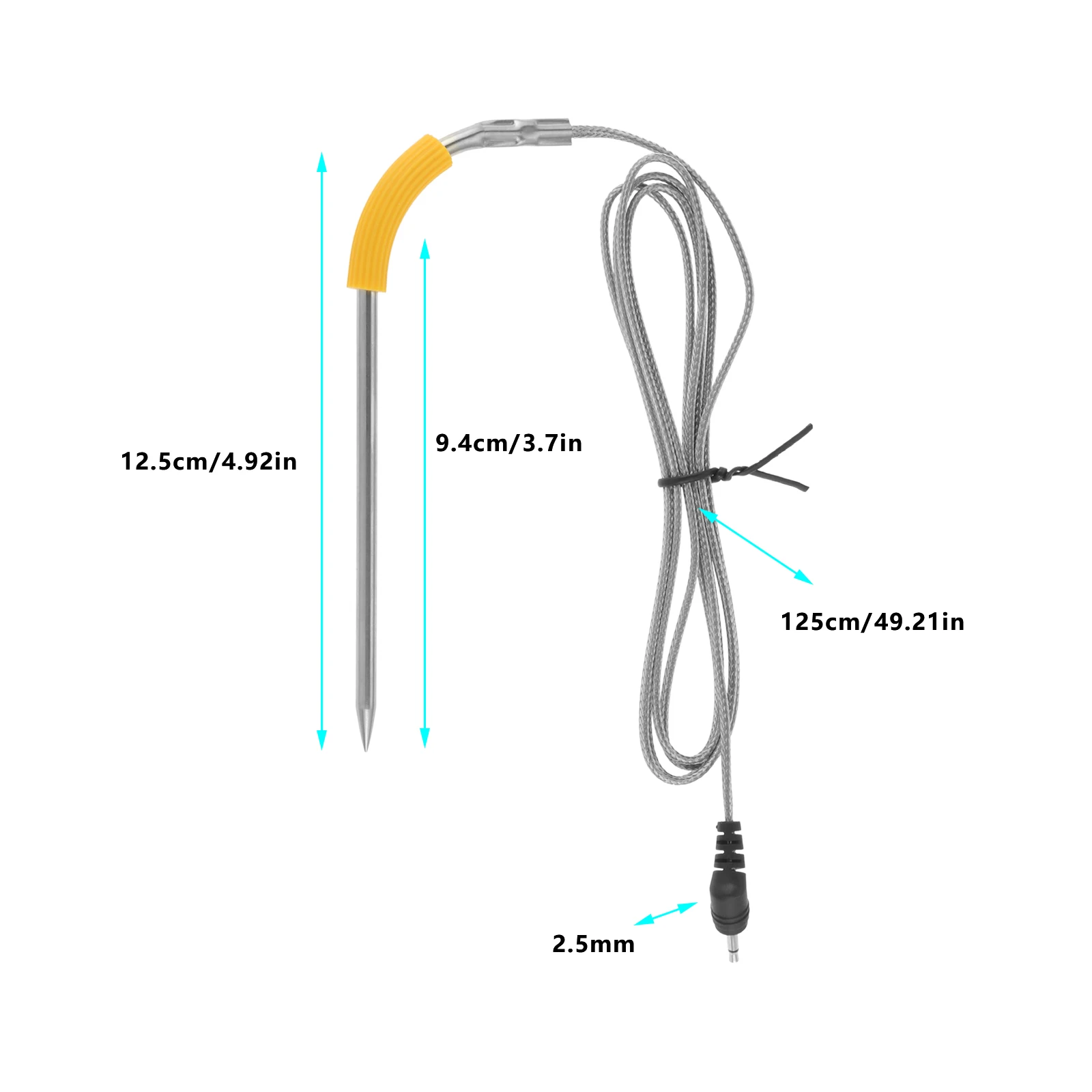 2pcs/1set Grill Temperature Probe Replacement for Weber Igrill 2/3/Mini Series Stainless Steel Meat Internal Monitor Sensor BBQ