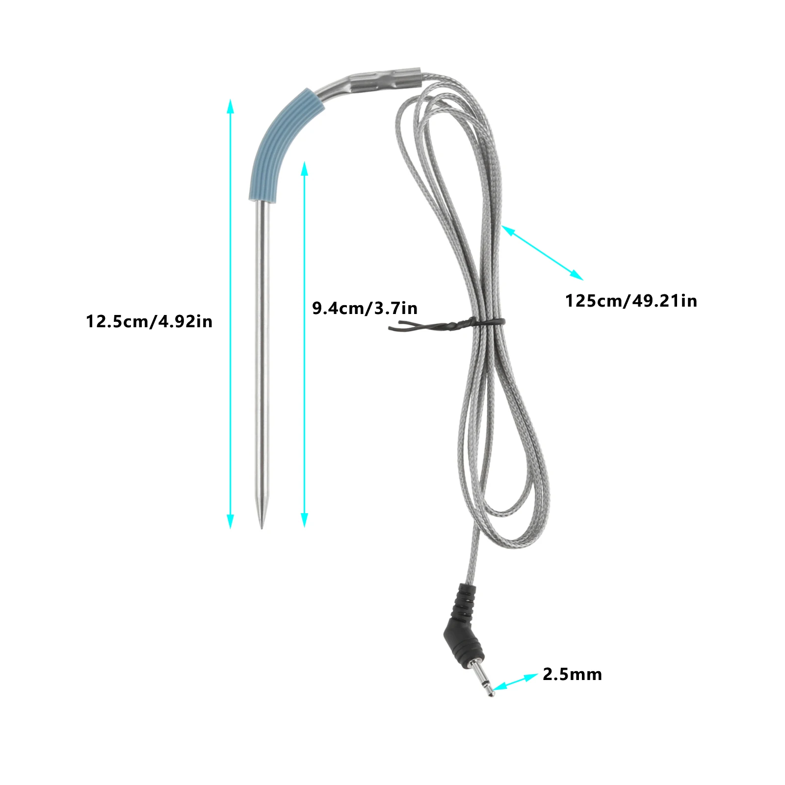 2pcs/1set Grill Temperature Probe Replacement for Weber Igrill 2/3/Mini Series Stainless Steel Meat Internal Monitor Sensor BBQ