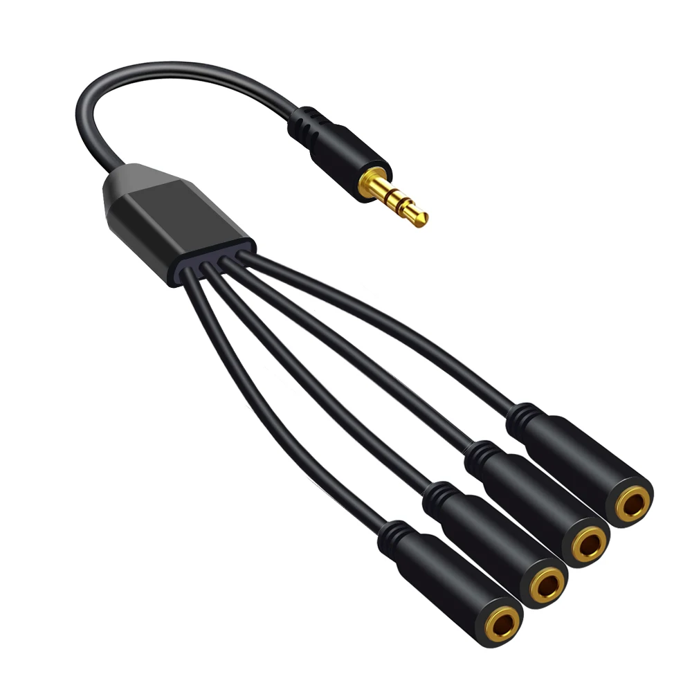 1/8 3.5mm TRS Male To 2/3/4/5/6 Ports 3.5mm Female Jack Headphone Splitter Cable Stereo AUX Audio Adapter for PC MP3 TV Speaker