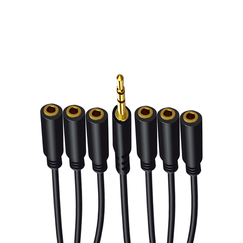 1/8 3.5mm TRS Male To 2/3/4/5/6 Ports 3.5mm Female Jack Headphone Splitter Cable Stereo AUX Audio Adapter for PC MP3 TV Speaker