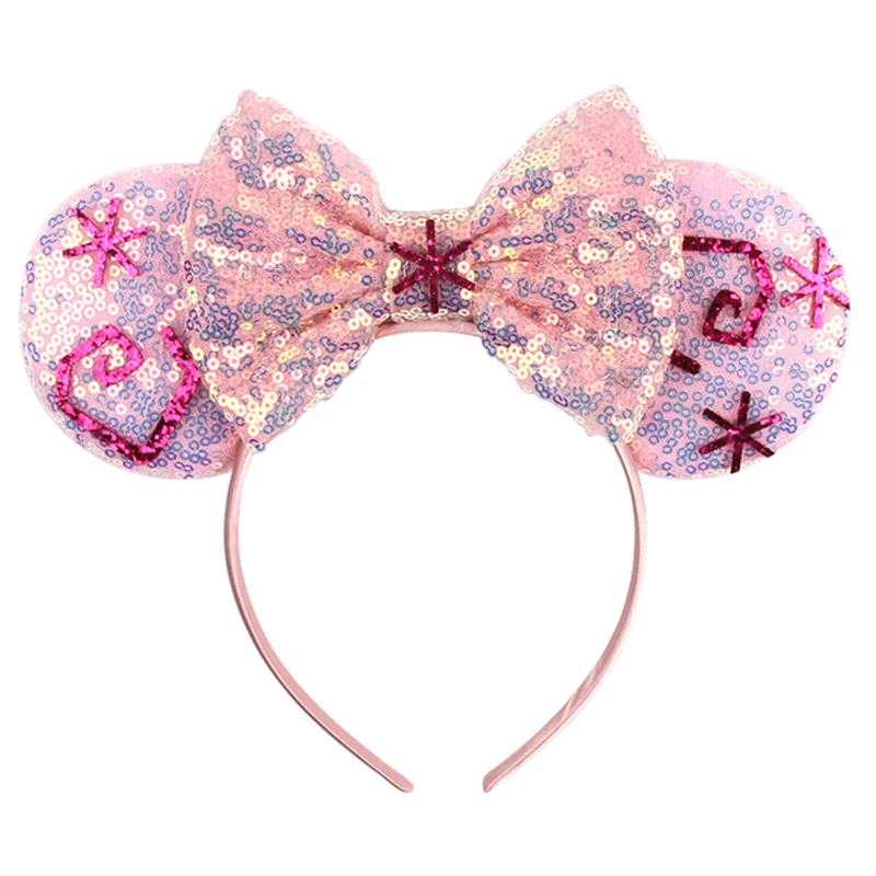 New Chic Mickey Mouse Ears Headband Big Beautiful Bow Sequins Hairband Women Birthday Gift Girls Kids Party Hair Accessorie