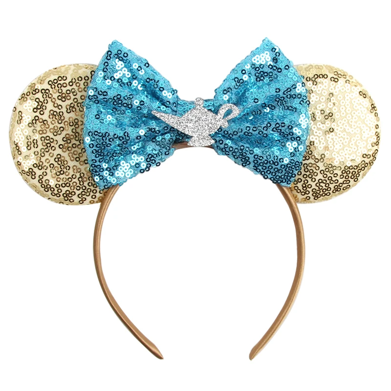New Chic Mickey Mouse Ears Headband Big Beautiful Bow Sequins Hairband Women Birthday Gift Girls Kids Party Hair Accessorie