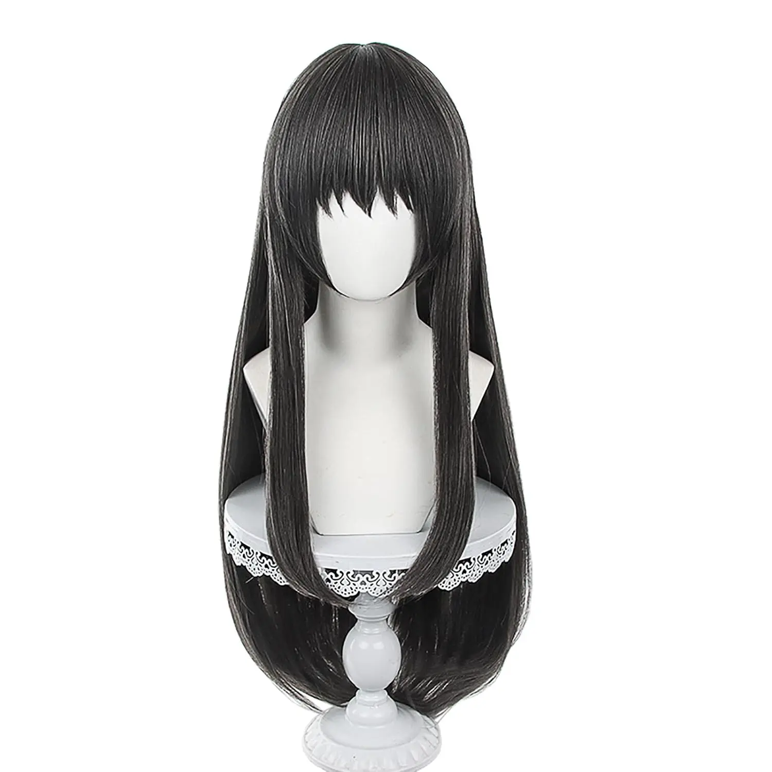 Akemi Homura Cosplay Wig Anime Puella Magi Madoka Magica Black Long Straight Hair Wig for Adult Cos Halloween Christmas Party