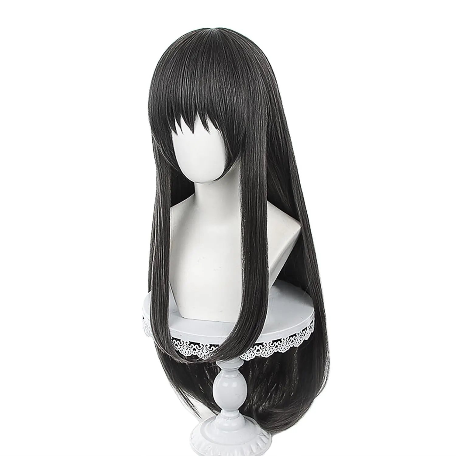 Akemi Homura Cosplay Wig Anime Puella Magi Madoka Magica Black Long Straight Hair Wig for Adult Cos Halloween Christmas Party