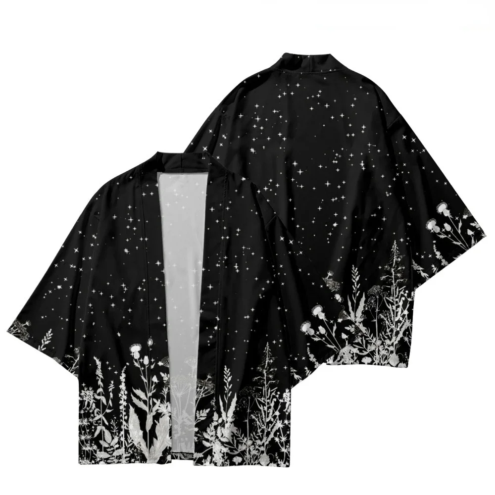 Japanese traditional clothing cherry blossom kimono Fashionable printed haori for men women Asian clothing role-playing cardigan