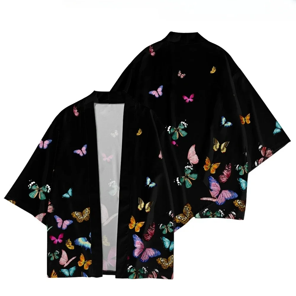 Japanese traditional clothing cherry blossom kimono Fashionable printed haori for men women Asian clothing role-playing cardigan