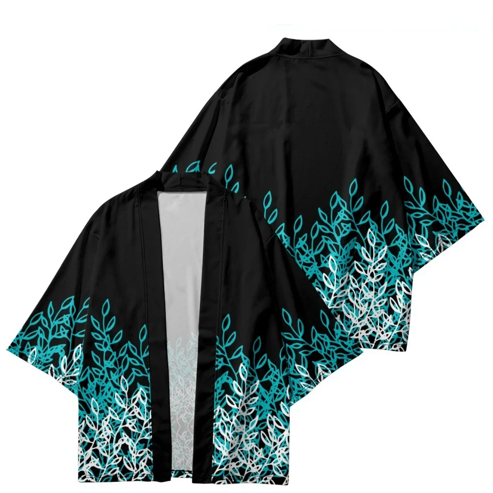 Japanese traditional clothing cherry blossom kimono Fashionable printed haori for men women Asian clothing role-playing cardigan