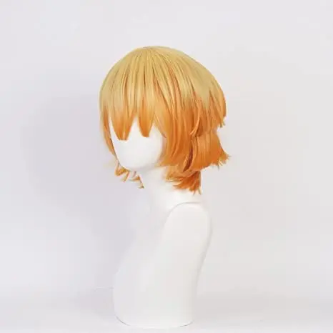 Zenitsu Wig Short Yellow Wig For Demon Slayer Cosplay Orange Ombre Wig Cosplay Wig for Synthetic Wig for Halloween Party Cosplay