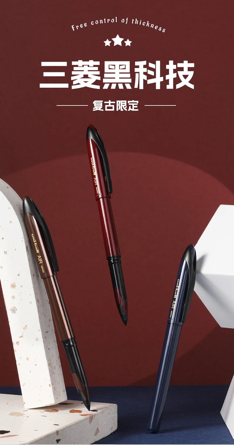 UNI Uni-ball UBA188 Air Roller Ball Pen, 0.5/0.7mm Resin Nib Calligraphy Brush Super Smooth for Handwriting, Signature, Drafting