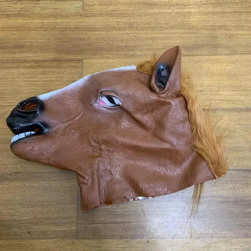 Adult White Horse Mask Girl Dance Horse Head Latex Animal Masks Novelty Halloween Cosplay Costumes Headgear Mascara De Latex