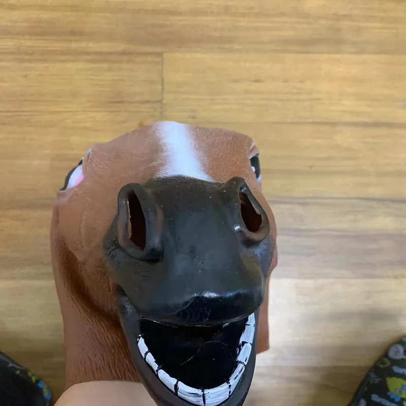 Adult White Horse Mask Girl Dance Horse Head Latex Animal Masks Novelty Halloween Cosplay Costumes Headgear Mascara De Latex
