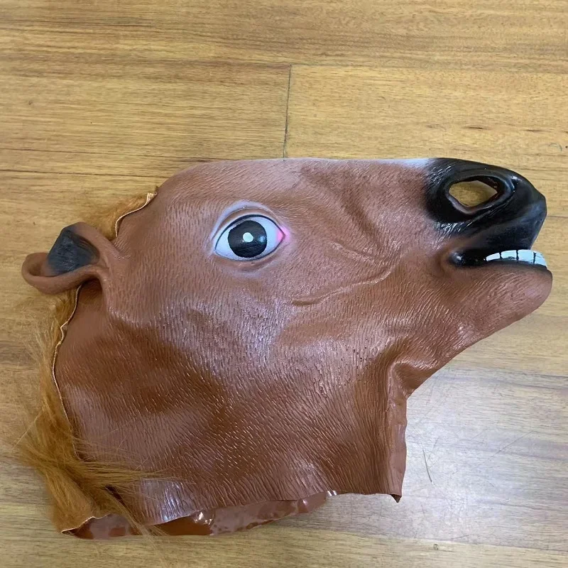 Adult White Horse Mask Girl Dance Horse Head Latex Animal Masks Novelty Halloween Cosplay Costumes Headgear Mascara De Latex