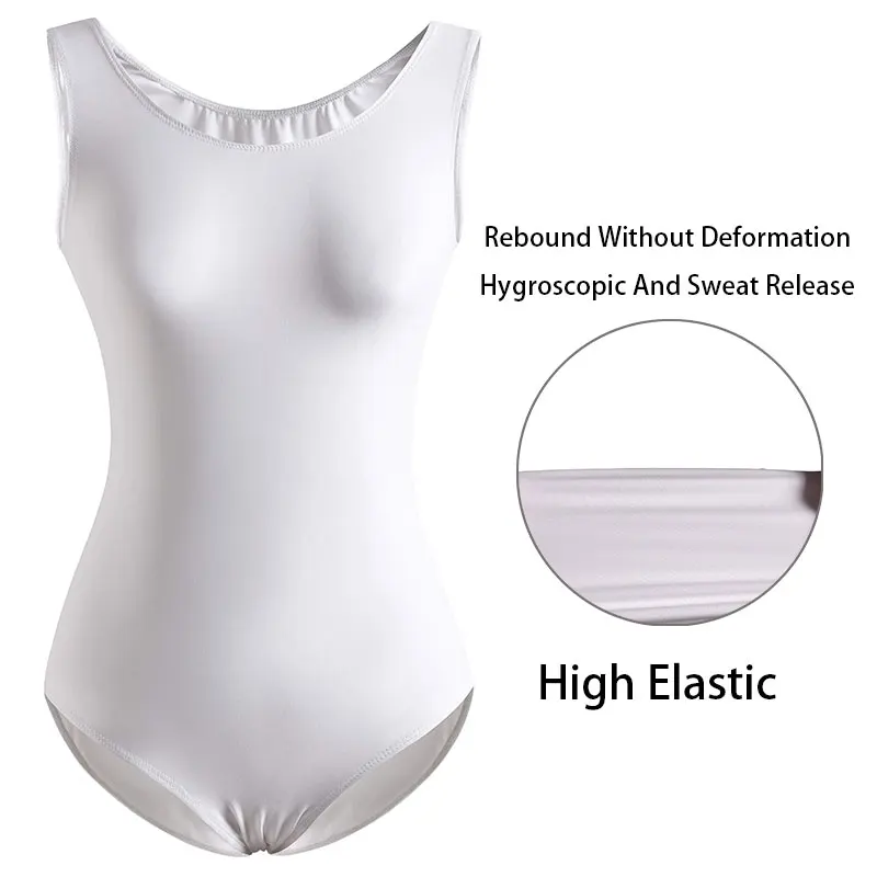 Women's Classic Team Basic Sleeveless Ballet Dance Leotards for Adult Gymnastics Dance Tops with Soft Lining Bodysuits