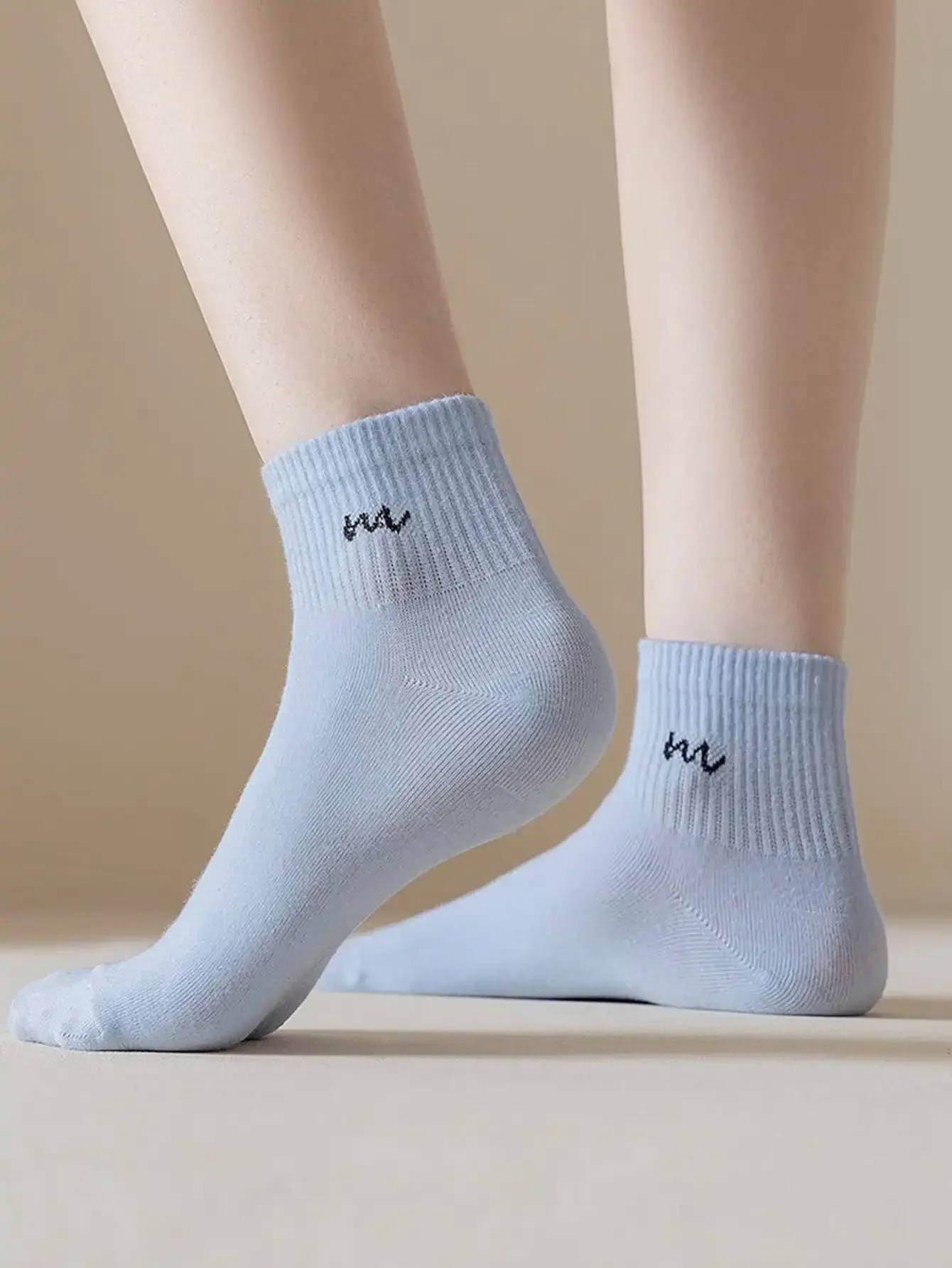 5 pairs of women's spring and autumn pure cotton ins trendy Japanese low cut solid color short socks