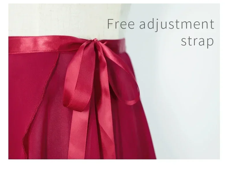 Chiffon Ballet Tutu Dance Skirt Dance Skate Wrap Scarf Ballerina Lyrical Long Ballet Skirt Gymnastics Ballet Dance Dress Women